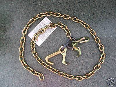 16x6ft Auto Transport Chain w/ R J T Grab Hooks Tow  