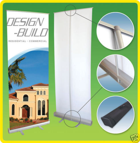 36x79 Retractable Roll Up Banner Stand, Free Print  