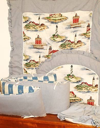 New Boutique LIGHTHOUSE Crib Bedding Exquisite Set RARE  