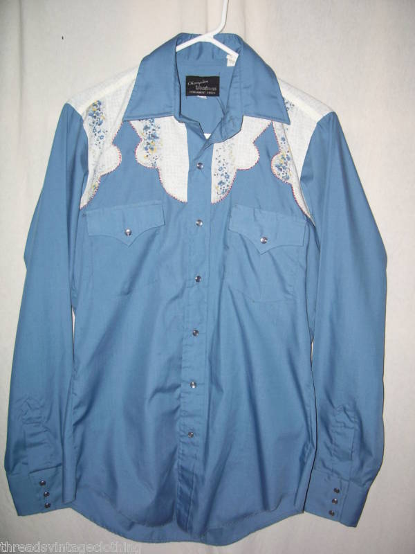 WESTERN SHIRT COWBOY ROCKABILLY FANCY YOLK MENS M  