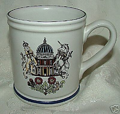 1981 DENBY Stoneware Charles Diana Wedding Souvenir Mug  