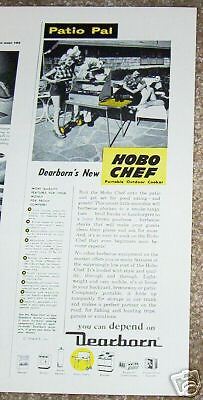 1954 Dearborn Hobo Chef Barbecue BBQ grill   VINTAGE AD  