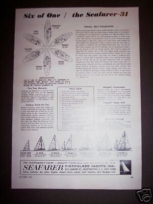 Original 1966 SEAFARER 31 SAILBOAT Boat YACHT Ad  