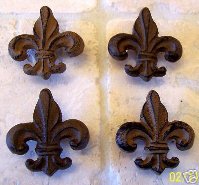 CAST IRON Knobs Fleur De Lis Drawer Handle Pull Knob  