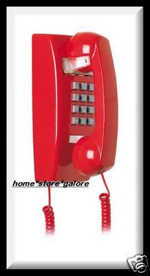 RETRO RED TOUCH TONE PUSH BUTTON WALL TELEPHONE Phone  