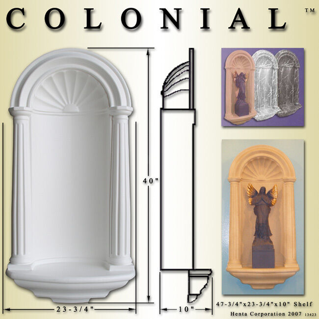 Colonial Style Wall Recessed ABS Paintable Plastic Niche 47 3/4x23 3 