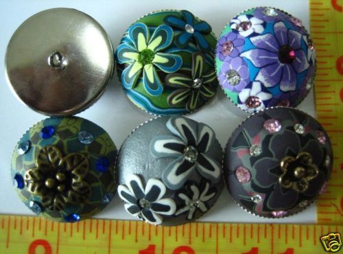 Handmade Ceramic Button with Metal Base Half Dome/Shank  