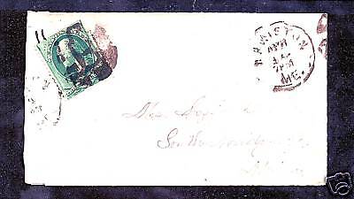 US BN on Cover w/Fancy Cancel ~Lewiston, ME GOTHIC B  