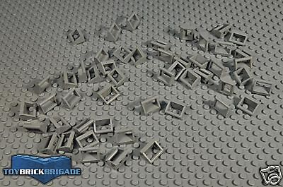 Lego Parts   50 Light Gray Tile Modified 1x2 with Handl  