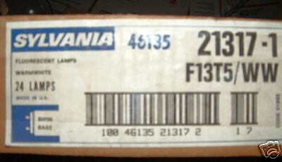 LOT OF 5 SYLVANIA F13T5/WW BI PIN FLUORESCENT 21317 NEW  