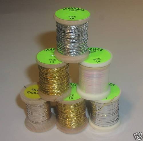 Different Spools of Size 14 Danville Mylar Tinsel  