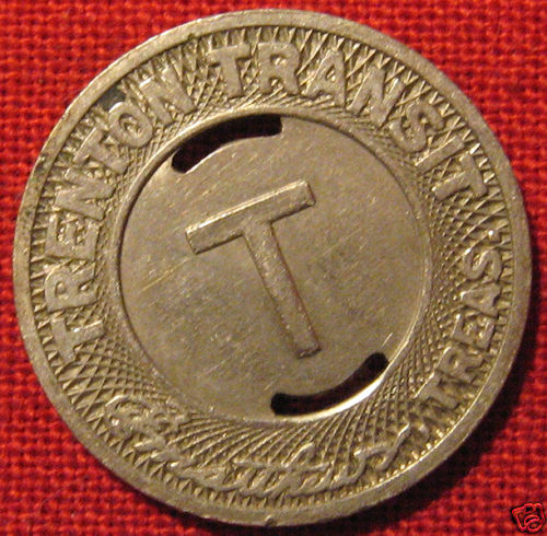 VINTAGE TRENTON NEW JERSEY TRANSIT TOKEN GOOD ONE 1952  